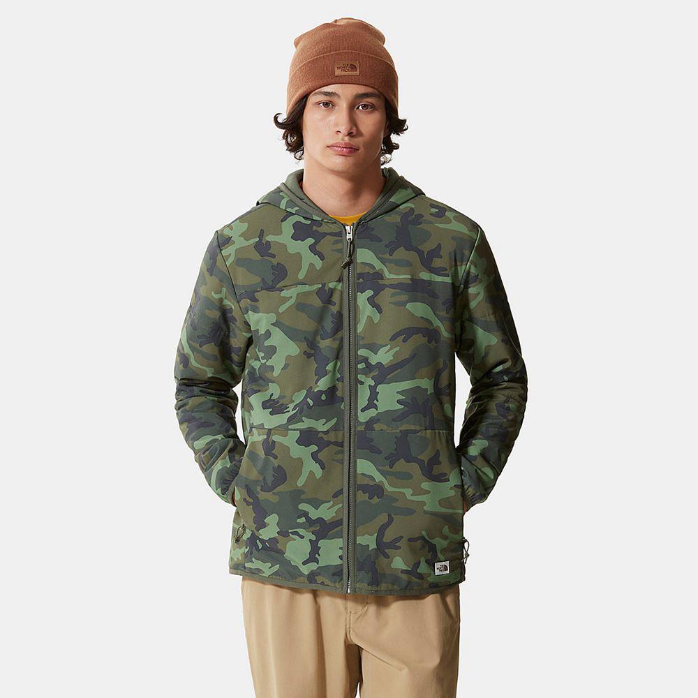 The North Face Printed Mountain Zip-Up Ανδρικα Φούτερ Hoodie - Καμουφλάζ (LIHR83970)
